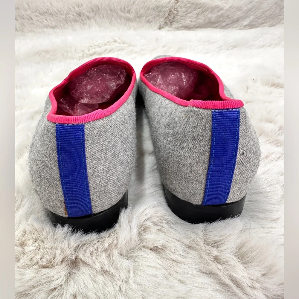 Hadleigh’s Audrey‎ Linen Loafer embroidered flats 38 US 8 Pink smoking slipper